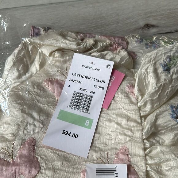 Rare Edition Flutter-Sleeve Butterfly Bodice/Floral Brocade Skirted‎ FitNFlare - Picture 4 of 5